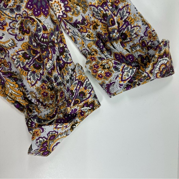 Soft Surroundings Lightweight Top Women Sz Small  French Cuff Covered Button - Picture 9 of 9